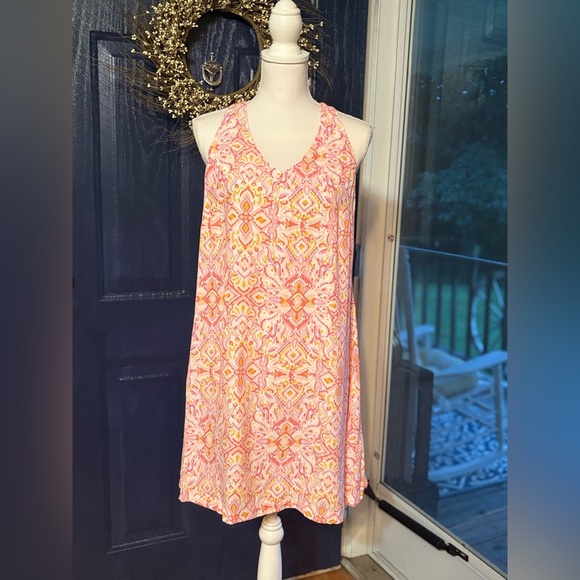 LOFT Dresses & Skirts - LOFT Vibrant Mini Dress with Crisscross back NWOT size Small